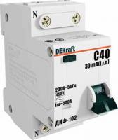 Изображение 16002DEK | Автоматический выключатель дифф. тока 1-пол.+N 10А 30мА тип AC 4,5кА хар-ка С ДИФ-102 16002DEK DEKraft