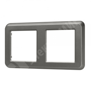 Изображение 043780 | Рамка 2 поста пластик серый (квадрат) FRM-VERSA-PL-2-GR  VERSA Arlight