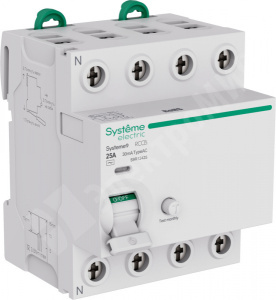 Изображение S9R12425 | Выкл. дифф. тока 4-пол. 25A 30мА тип AC (электромехан.) Systeme9