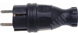 Изображение PKR01-016-2-K02 | Вилка кабельная прямая, каучук, IP44, 16А, с/з, чёрная, ОМЕГА ВБп3-1-0м PKR01-016-2-K02 IEK (ИЭК)