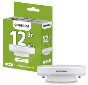 Изображение LL-T80-12-230-40-GX53-G | Лампа LED T80 таблетка 12Вт 230В 4000К GX53 GENERICA