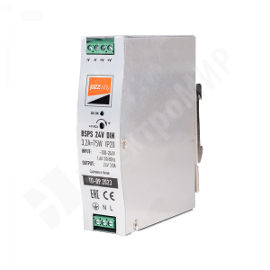 Изображение .5050006 | BSPS DIN  24V 3.2A= 75w IP20 AL 3г.гар на дин.рейку Jazzway