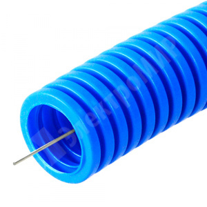 Изображение PR02.0252 | Труба гофрированная ПП лёгкая 350 Н негорючая (НГ) синяя d20 мм (10м/уп) Промрукав