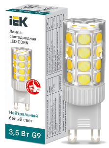 Изображение LLE-CORN-4-230-40-G9 | Лампа светодиодная CORN капсула 3,5Вт 230В 4000К керамика G9 IEK LLE-CORN-4-230-40-G9 IEK (ИЭК)