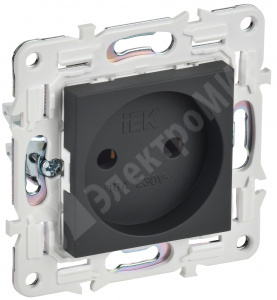 Изображение SK-R10-10-K53 | Розетка без заземления без защитных шторок 10А SK-R02G графит SKANDY
