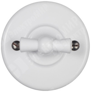 Изображение B1-201-01 | Переключатель 1 клавишный (поворотный) проходной керамика белый Лизетта B1-201-01 BIRONI