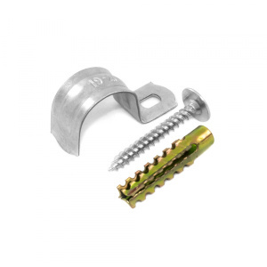 Изображение PR08.4996 | Комплекты для крепления ОКЛ с использованием самореза, дюбеля и скобы СМО d19-20 мм (100 шт) Промрук