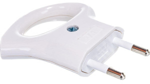 Изображение Б0019182 | Вилка кабельная прямая, с кольцом, пластик, IP20, 6А, б/з, белая, V1 Б0019182 ЭРА (Энергия света)