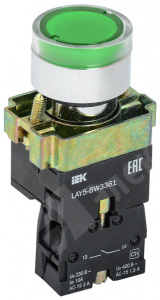 Изображение BBT50-BW-K06 | Кнопка управления LAY5-BW3361 с подсветкой зеленый 1з ИЭК BBT50-BW-K06 IEK (ИЭК)