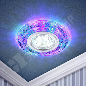 Изображение Б0019205 | Светильник встраиваемый для Г.Л. 50Вт MR16 прозрачный с подсветкой мультиколор DK LD3 SL/RGB Б0019205 ЭРА (Энергия света)