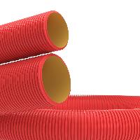 Изображение 121975 | Труба двустенная ПНД гибкая д.75мм для кабельной канализации Бухта 50м, с протяжкой, цвет красный, с 121975 DKC (ДКС)