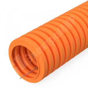 Изображение PR01.0131 | Труба гофрированная ПВХ легкая 350 Н оранжевая с/з d20 мм (100 м/4800 м уп/пал) PR01.0131 ПРОМРУКАВ