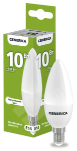 Изображение LL-C35-10-230-40-E14-G | Лампа LED C35 свеча 10Вт 230В 4000К E14 GENERICA