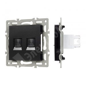 Изображение 045337 | Розетка компьютерная 2хRJ45 кат.6 черный SCT-MPC2-PL-BK VERSA-GLARE-PRESTO Arlight