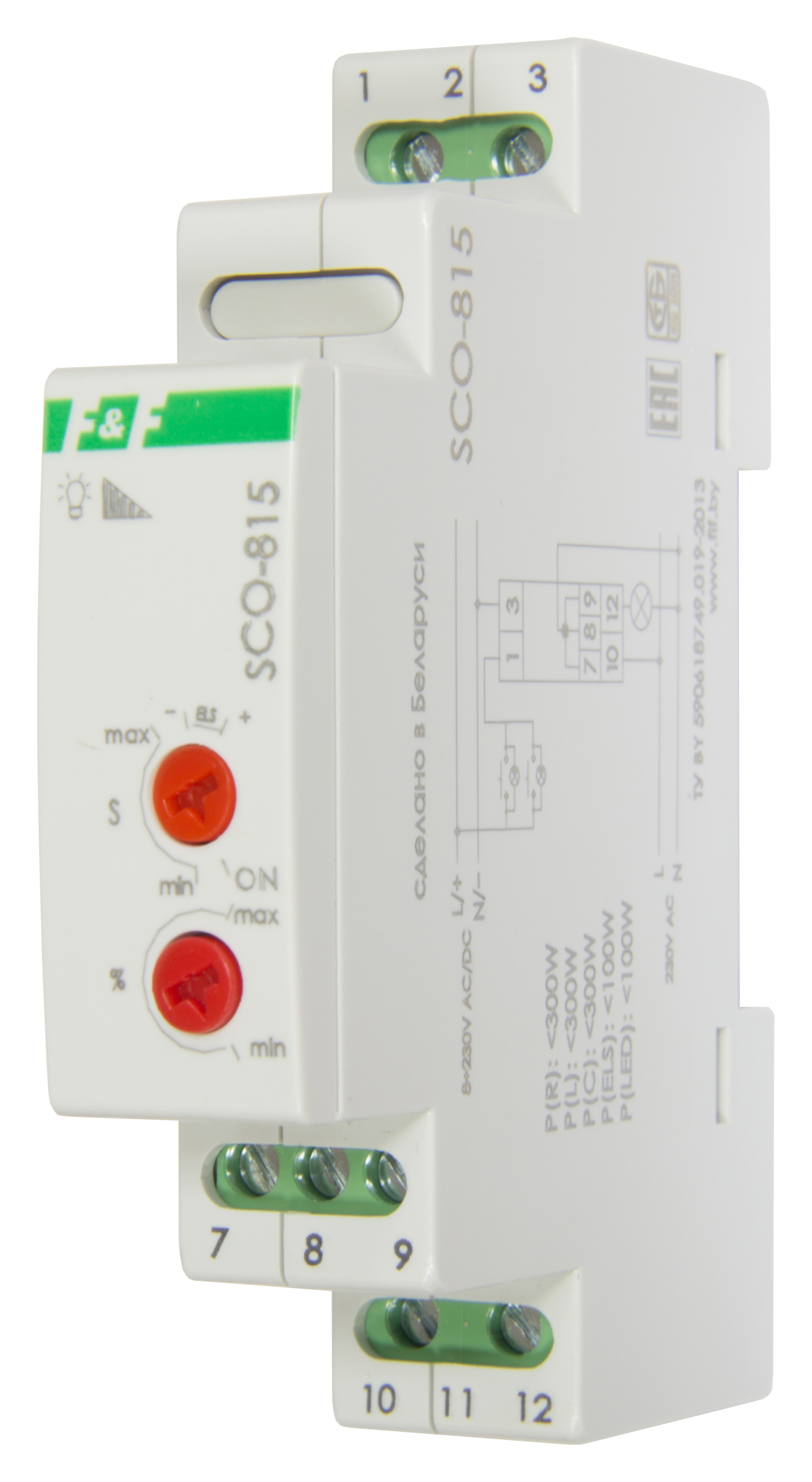 Изображение EA01.006.001 | Регулятор освещения модульный 300Вт, для всех типов ламп, SCO-815 EA01.006.001 Евроавтоматика ФиФ