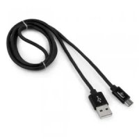 Изображение 15806 | Кабель зарядный USB 2.0, AM/microB, серия Silver, длина 1 м, черный, блистер 15806 Gembird
