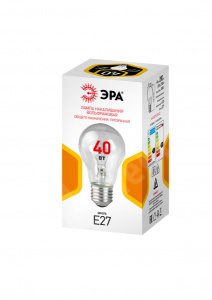 Изображение Б0071109 | Лампа накаливания 40 Вт A40 Е27 230В груша прозрачная цветная коробка 