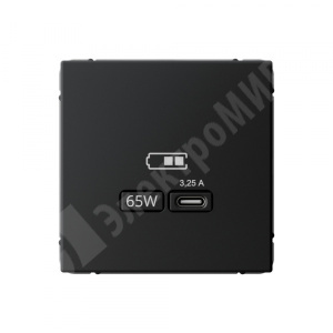 Изображение GAL001027 | Розетка USB тип-C 65W высокоскор.заряд. QC карбон ArtGallery GAL001027 Systeme Electric