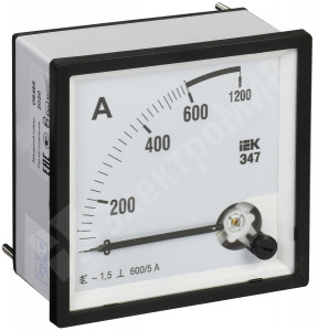 Изображение IPA10-6-0600-E | Амперметр Э47 600/5А кл. точн. 1,5 72х72мм IPA10-6-0600-E IEK (ИЭК)