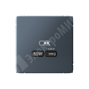 Изображение GAL000727 | Розетка USB тип-C 65W высокоскор.заряд. QC грифель ArtGallery GAL000727 Systeme Electric