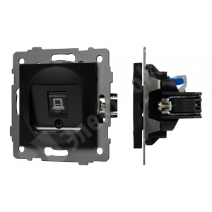 Изображение 049847 | Розетка компьютерная RJ45 кат.6 черный SCT-MPC1-PL-BK-V  AKIRY-PERIO-OMALI-XSILO Arlight