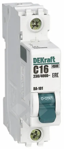 Изображение 11054DEK | Автоматический выключатель 1-пол. 16А тип C 4,5кА серия ВА-101 11054DEK DEKraft