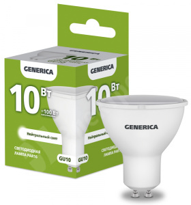 Изображение LL-PAR16-10-230-40-GU10-G | Лампа LED PAR16 софит 10Вт 230В 4000К GU10 GENERICA