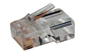 Изображение PLUG-8P8C-U-C5-100 | Hyperline PLUG-8P8C-U-C5-100 Разъем RJ-45(8P8C) под витую пару, категория 5e (50 µ"/ 50 микродюймов), универсальный (для одножильного и многожильного кабеля) (100 шт)