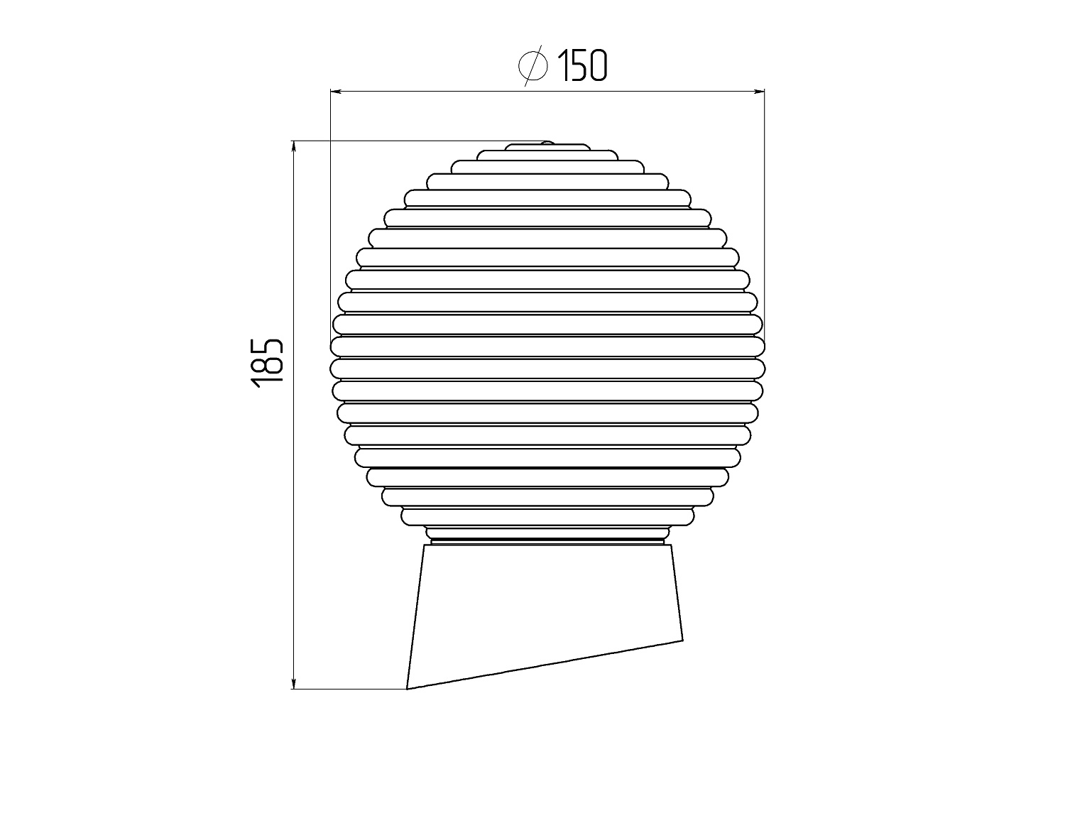 Светильник накл. 60Вт E27 IP20 с наклонным основанием стекло D150 шар НБП 01-60-004 Б0052009 ЭРА (Энергия света)
