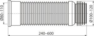 Изображение A97 | Гофра для унитаза L 280 ( до 550 мм) A97 AP  в магазине ЭлектроМИР