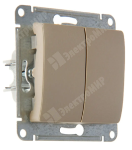 Изображение GSL000451 | Выключатель 2 клавишный 10А титан Glossa GSL000451 Systeme Electric