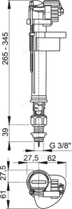 Изображение A18-3/8 | Впускной механизм для унитаза, нижняя  подводка, мет. резьба A18 3/8 AP A18-3/8 в магазине ЭлектроМИР