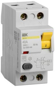 Изображение MDV10-2-040-300 | Выкл. дифф. тока 2-пол. 40А 300мA тип АC серия ВД1-63 MDV10-2-040-300 IEK (ИЭК)