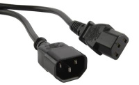 Кабель питания монитор-компьютер IEC 320 C13 - IEC 320 C14 (3x1.0), 10A, прямая вилка, 3м, цвет черн