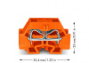 Изображение 262-336 | Клемма пружинная 4-х пров. двойная, 0,08-4 мм2, оранжевая, CAGE CLAMP 262-336 Wago в магазине ЭлектроМИР