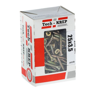 Изображение 102233 | Саморезы ШУЖ  25х3,5 мм (200 шт)  - коробка с окном 102233 Tech-KREP