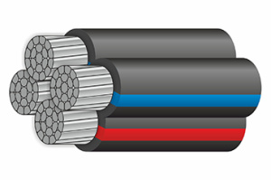 Изображение СИП-4 4х25 | Провод самонесущий изолированный 4х25 кв.мм алюминиевый 0,66/1 кВ с ПЭ изоляцией СИП-4 4х25