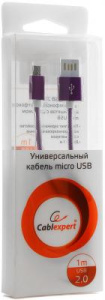 Изображение CCB-mUSBp1m | Кабель USB 2.0 Cablexpert CCB-mUSBp1m, AM/microBM 5P, 1м, мультиразъем USB A, армированная оплетка, CCB-mUSBp1m Gembird