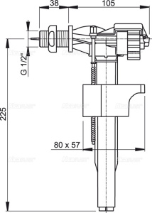 Изображение A16-1/2(А160-1/2) | Впускной механизм для унитаза, боковая  подводка, металлическая резьба A16 1/2"AP A16-1/2 в магазине ЭлектроМИР