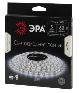 Изображение LS5050-60LED-IP65-WWW | Светодиодная гибкая лента SMD5050 DC12V, 60 LED/м, Тёплый белый+Белый IP65 LS5050-60LED-IP65-WWW ЭРА (Энергия света)
