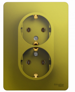 Изображение GSL001024 | Розетка 2х2P+E 16А фисташковый Glossa GSL001024 Systeme Electric