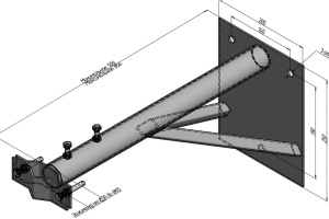 Изображение СКт-50-85 | Кронштейн стеновой Радиоторг, телескопический для мачты, L=0,5-0,85м СКт-50-85 СКт-50-85 *