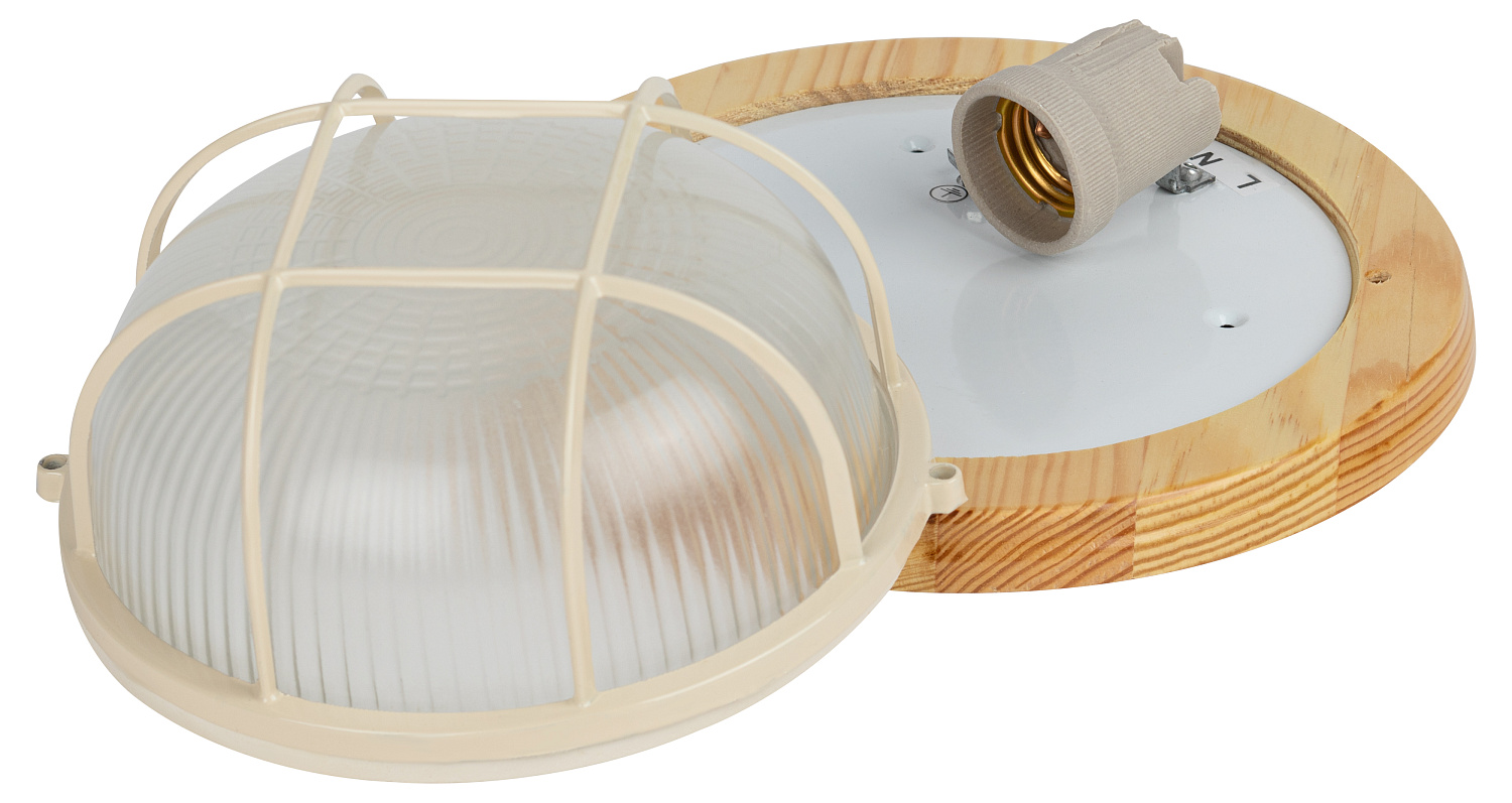 Светильник нак. 60Вт IP54 круг Клен с решеткой НБО 03-60-012 Б0048415 ЭРА (Энергия света)