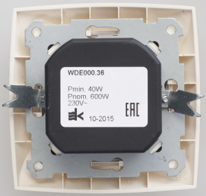 Изображение WDE000236 | Светорегулятор поворотно-нажимной 600 Вт бежевый Дуэт WDE000236 Schneider Electric
